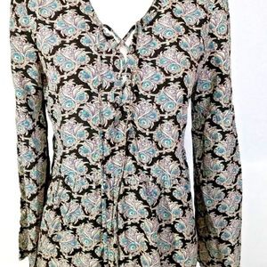 Daniel Rainn DR2 Poet  Lace-up Peasant Top Boho